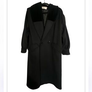Vintage Michelle Stuart Petite Black Wool Coat